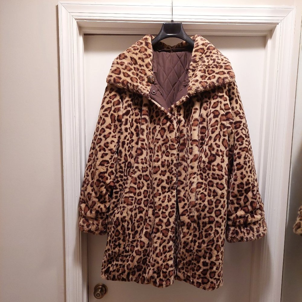 NWOT Dennis Basso Reversible Faux Fur Jacket, size XL-1X